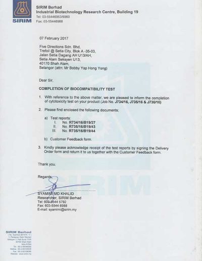 Energy Soap Malaysia Sirim Report 五方能量皂 马来西亚 SIRIM 测试报告 | Five Directions