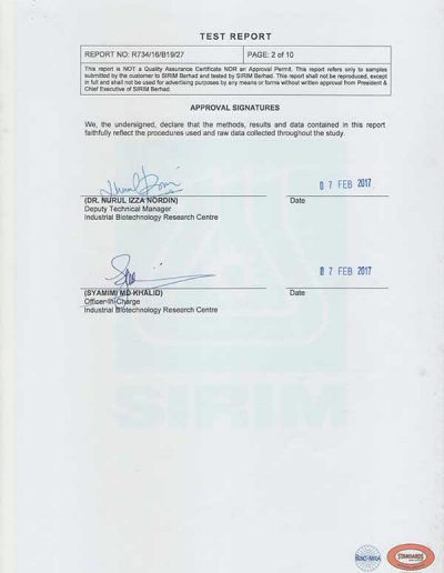 Energy Soap Malaysia Sirim Report 五方能量皂 马来西亚 SIRIM 测试报告 | Five Directions
