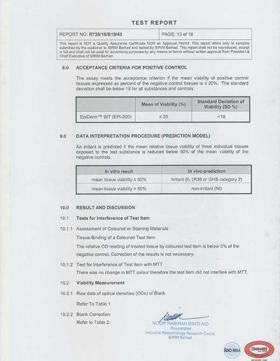 Energy Soap Malaysia Sirim Report 五方能量皂 马来西亚 SIRIM 测试报告 | Five Directions