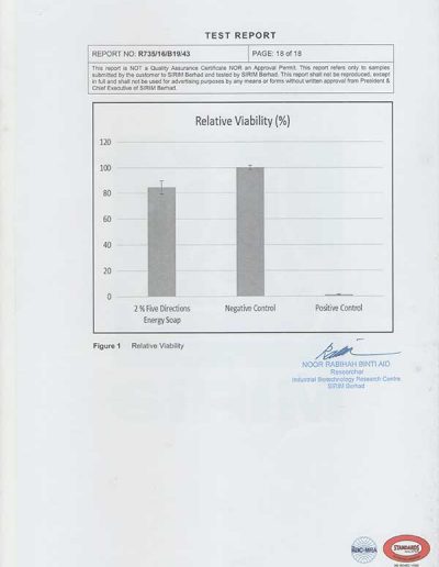 Energy Soap Malaysia Sirim Report 五方能量皂 马来西亚 SIRIM 测试报告 | Five Directions