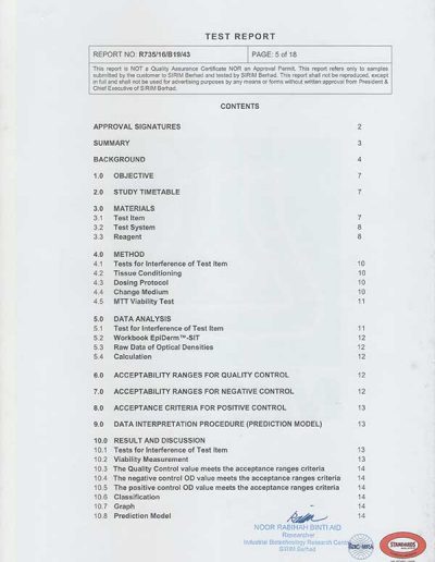 Energy Soap Malaysia Sirim Report 五方能量皂 马来西亚 SIRIM 测试报告 | Five Directions
