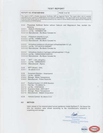 Energy Soap Malaysia Sirim Report 五方能量皂 马来西亚 SIRIM 测试报告 | Five Directions
